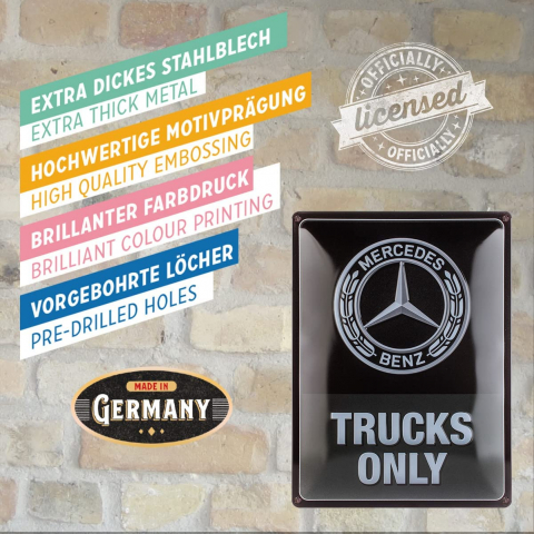 Placa 30x40 Daimler Truck - Trucks Only - Parcare doar pentru camioane Mercedes [3]