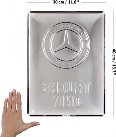 Placa 30x40 Daimler Truck - Trucks Only - Parcare doar pentru camioane Mercedes [1]