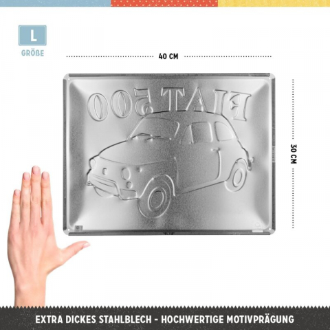 Placa 30x40 Fiat 500 - Turin Italia [1]