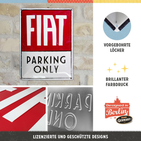 Placa 30x40 Fiat - Parking Only - Parcare Doar pentru Fiat [2]
