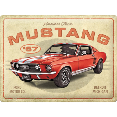 PLACI - Placa 30x40 Ford Mustang -GT 1967 Red - Rosu