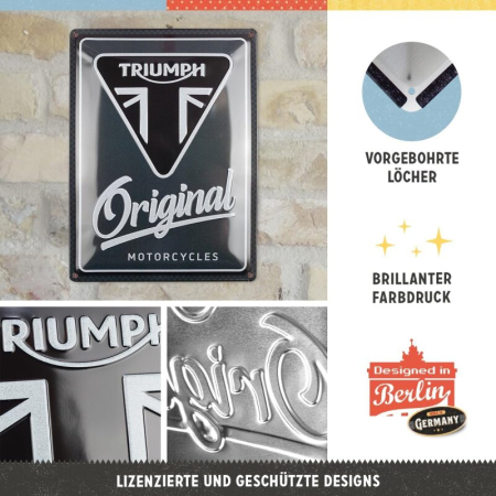 Placa 30x40 Triumph - Original Motorcycles - Motociclete Autentice [2]