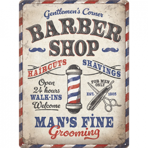 PLACI - Placa decor 30x40 Barber Shop - Frizerie