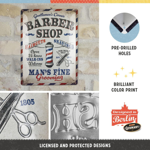 Placa decor 30x40 Barber Shop - Frizerie [2]