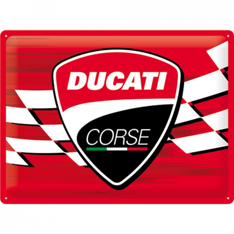 PLACI - Placa decor 30x40 Ducati Corse Logo Steag de curse