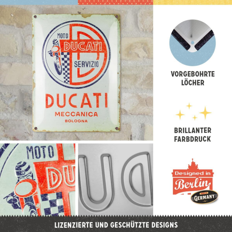 Placa decor 30x40 Ducati Moto Servizio Meccanica - Service Mecanic [2]