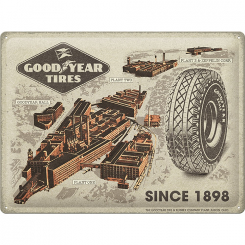 PLACI - Placa decor 30x40 Goodyear Factories since 1898 - Fabrica Goodyear din 1898