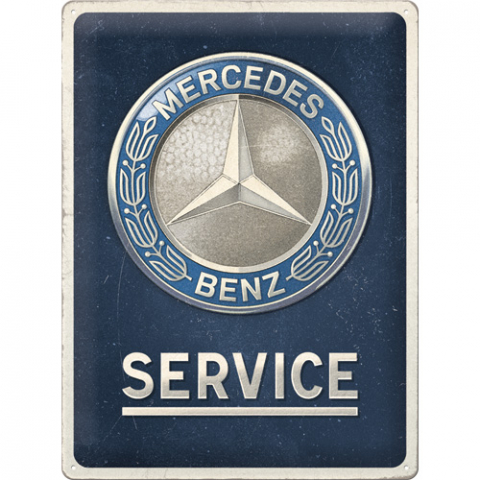 Placa decor 30x40 Mercedes-Benz - Service Emblema Albastra