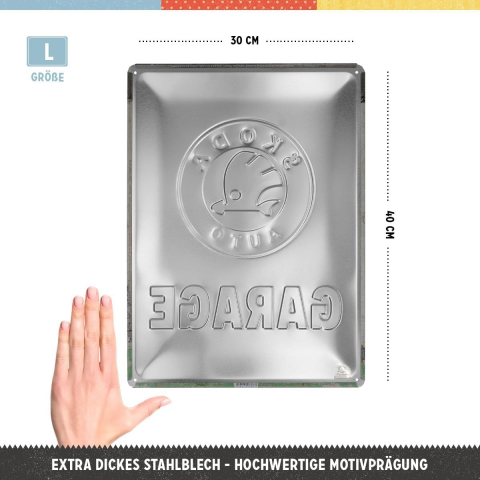 Placa decor 30x40 Skoda Garaj - Pe verde [1]
