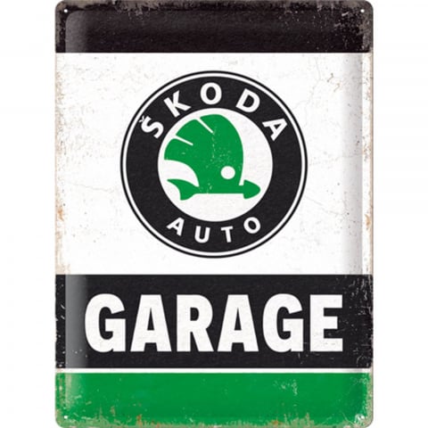 PLACI - Placa decor 30x40 Skoda Garaj - Pe verde