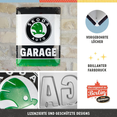 Placa decor 30x40 Skoda Garaj - Pe verde [2]