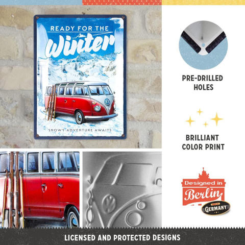 Placa decor 30x40 Volkswagen Bulli Ready for the Winter [2]