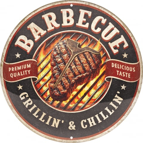 PLACI - Placa decor 35cm Barbecue Grillin' and Chillin'