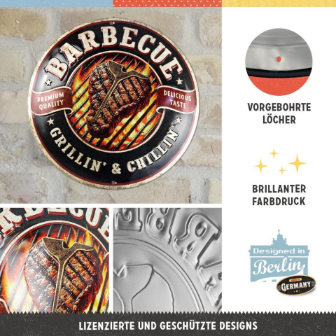 Placa decor 35cm Barbecue Grillin' and Chillin' [2]
