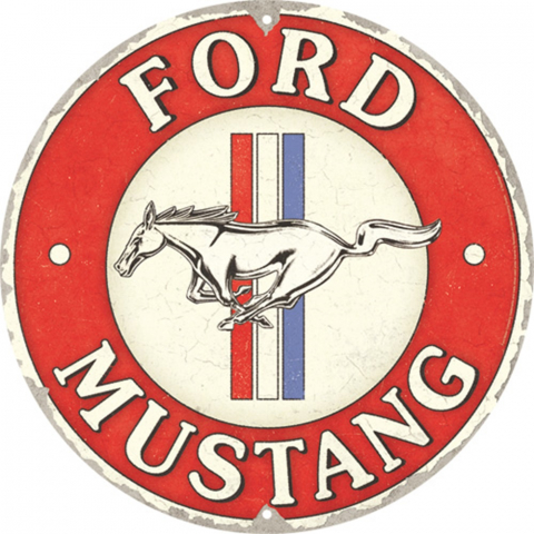 PLACI - Placa decor 35cm Ford Mustang 3 Dungi Rosii