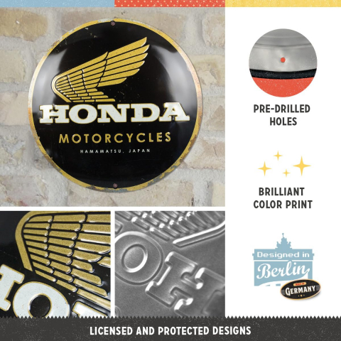 Placa decor 35cm Honda MC Motociclete - Sigla Aurie [3]