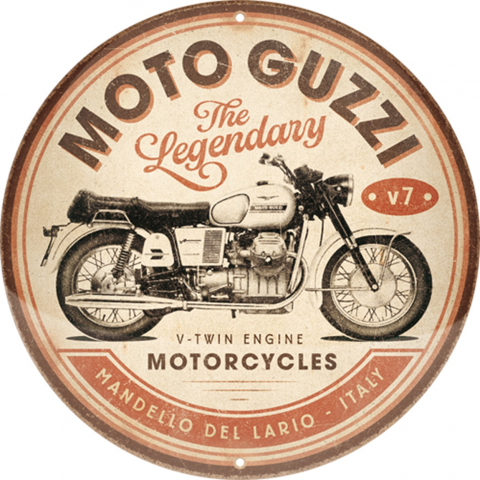 PLACI - Placa decor 35cm Moto Guzzi The Legendary V Twin Engine -Legendarul Motor V-Twin