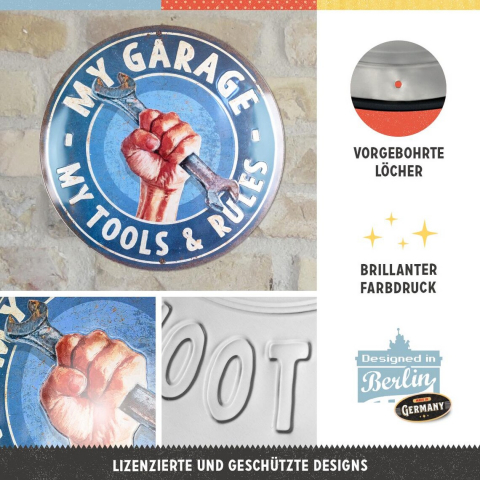 Placa decor 35cm My Garage My Tools Rules [2]
