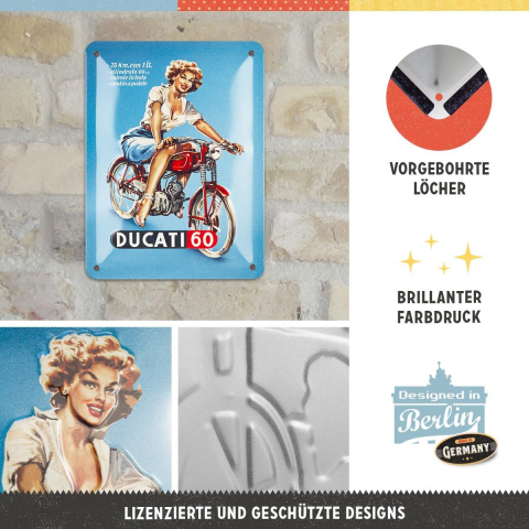 Placa decor metalica 15x20 Ducati Cilindrata 60 Pin Up [2]