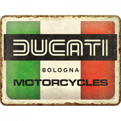 PLACI - Placa decor metalica 15x20 Ducati Italy Giugiaro Logo