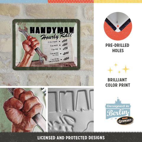 Placa decor metalica 15x20 Handyman Hourly Rate - Mesterul si tariful orar [2]