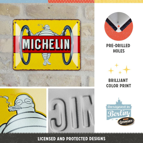 Placa decor metalica 15x20 Michelin Tyres Bibendum Yellow - Cauciucuri Michelin - Galben [2]