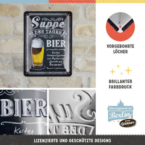 Placa decor metalica 15x20 Soup of the Day Beer - Bere- Supa zilei [2]