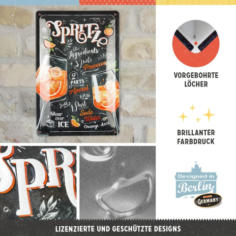 Placa decor metalica 20x30 Aperol Spritz [2]