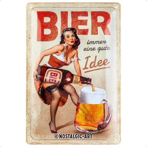 PLACI - Placa decor metalica 20x30 Bier - Immer eine gute Idee - Special Edition