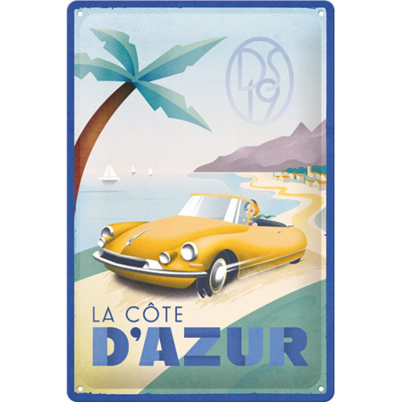 PLACI - Placa decor metalica 20x30 Citroen DS La Cote D'Azur DS19 - Coasta de Azur