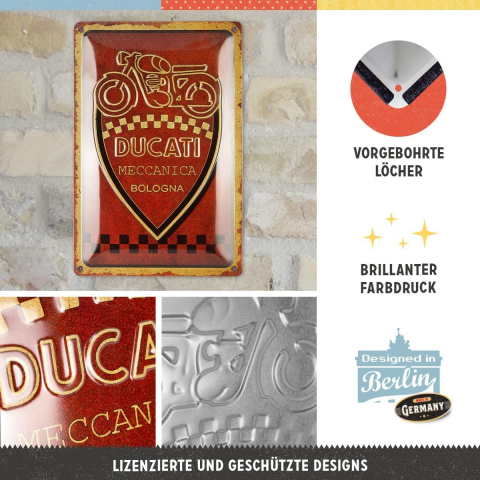 Placa decor metalica 20x30 Ducati Meccanica Bologna - Fabrica mecanica din Bologna [2]