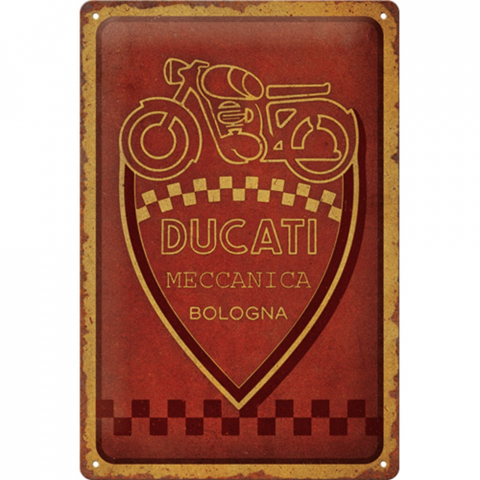PLACI - Placa decor metalica 20x30 Ducati Meccanica Bologna - Fabrica mecanica din Bologna