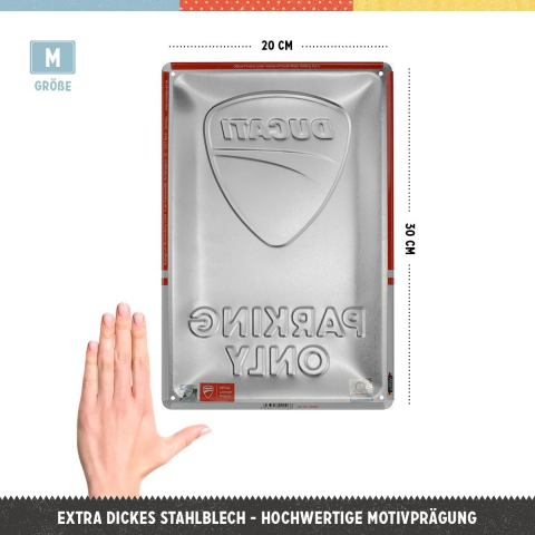Placa decor metalica 20x30 Ducati Parking Only - Parcare doar pentru Ducati [1]