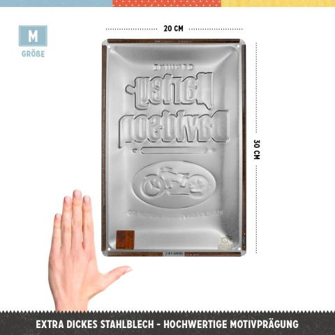 Placa decor metalica 20x30 Harley-Davidson Genuine Motorcycles Milwaukee - Motociclete autentice din Milwaukee [1]
