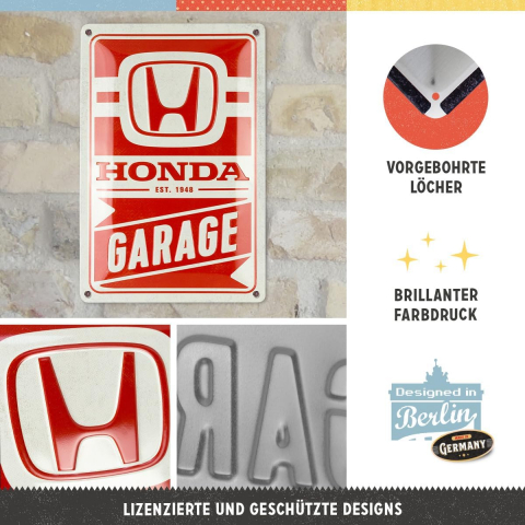 Placa decor metalica 20x30 Honda AM Garage - Garaj Auto [2]