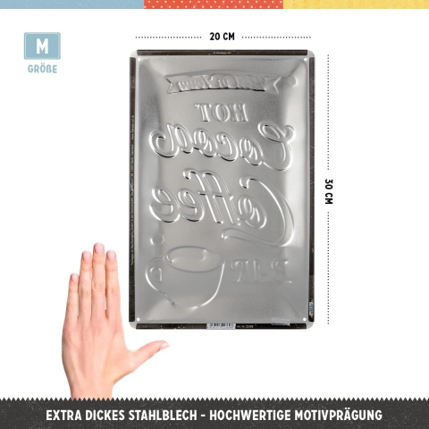 Placa decor metalica 20x30 Hot Cocoa & Coffee - Ciocolata calda si cafea [1]