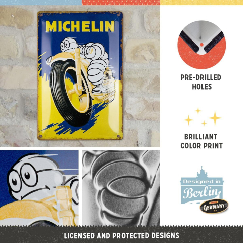 Placa decor metalica 20x30 Michelin Motorcycle Bibendum [2]