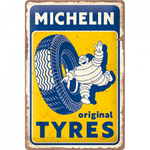 PLACI - Placa decor metalica 20x30 Michelin - Original Tyres - Cauciucuri autentice