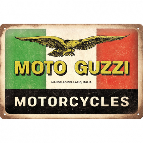 PLACI - Placa decor metalica 20x30 Moto Guzzi Motorcycles Italia