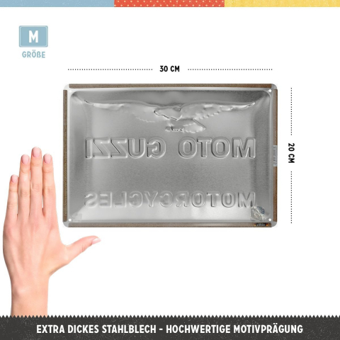 Placa decor metalica 20x30 Moto Guzzi Motorcycles Italia [1]