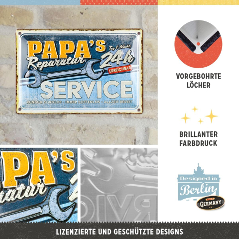 Placa decor metalica 20x30  Papa's Service [2]