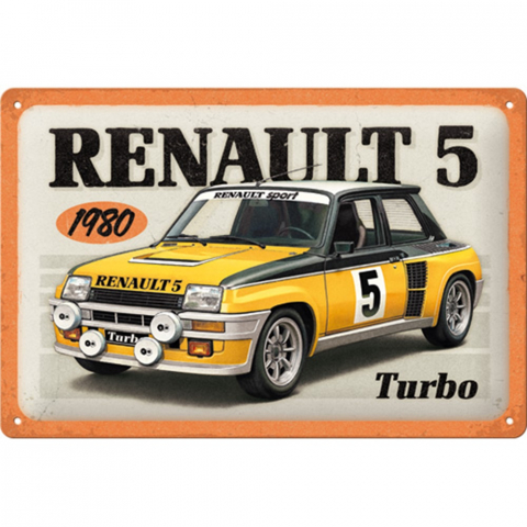 PLACI - Placa decor metalica 20x30 Renault R5 Turbo 1980