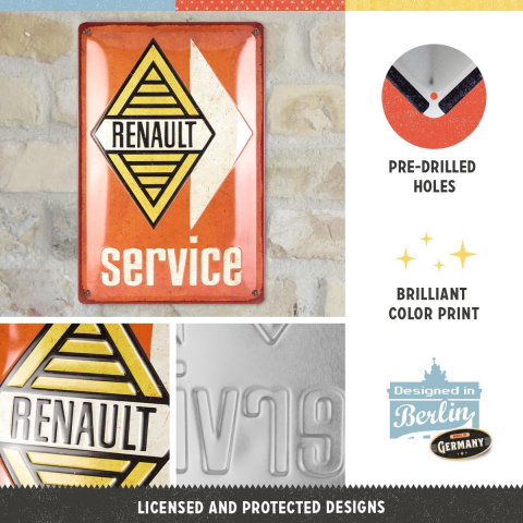 Placa decor metalica 20x30 Renault Service [2]
