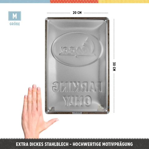 Placa decor metalica 20x30 Vespa Parking Only Italian - Parcare doar pentru Vespa [1]