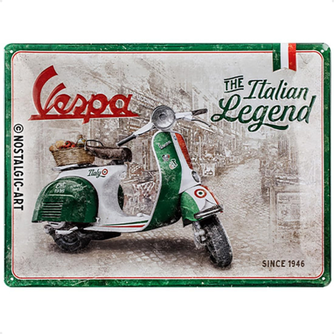 PLACI - Placa decor metalica 30x40cm Vespa - Italian Legend - Legenda Italieneasca