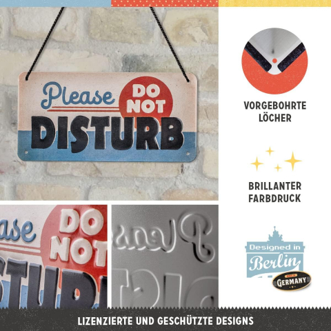 Placa decor metalica cu snur Do Not Disturb - Nu deranjati [3]