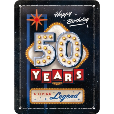 PLACI - Placa metalica 15x20 - 50 Years Birthday - La multi ani de 50 de ani!