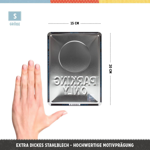 Placa metalica 15X20 BMW - Parking Only Blue - Parcare doar pentru BMW - Albastru [1]