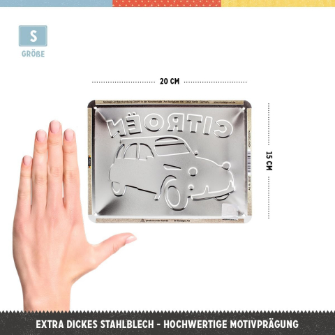 Placa metalica 15x20 Citroen - 2CV [1]