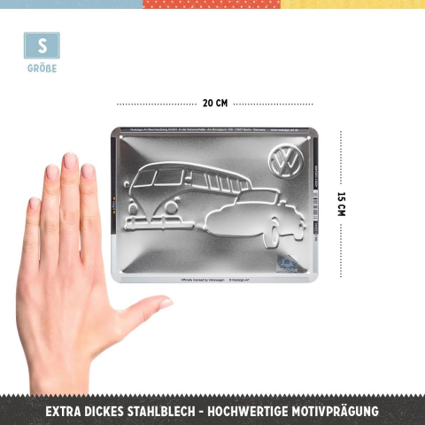 Placa metalica 15x20 cm VW - Meet The Classics - Faceti cunostinta cu clasicii [1]